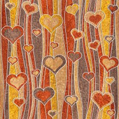 Romantic hearts - decorative pattern wood texture