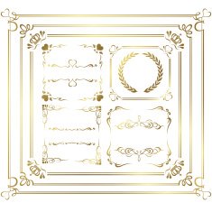 gold frame set Vector