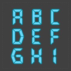 Calculator digital blue text