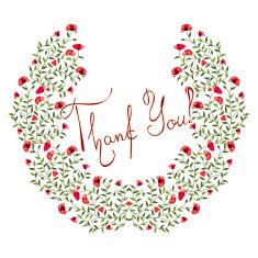 Abstract vector flowers Words of thanks to the colors Thank
