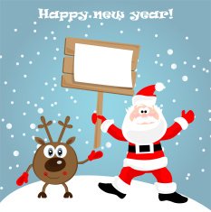 Merry Christmas Landscape Vector Happy New Year N56