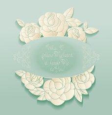 Vintage card roses bouquet romantic quotes N5