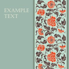 Elegant card with decorative asian flowers N3