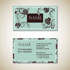 Vector floral visit card template N3