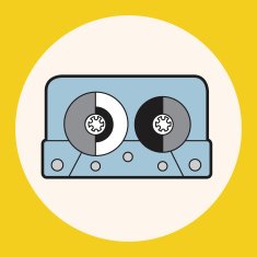 Audiotape theme elements vector eps N46