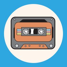 Audiotape theme elements vector eps N47