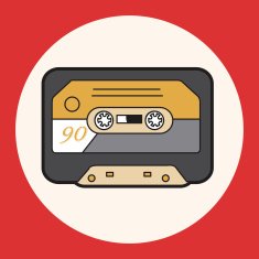 Audiotape theme elements vector eps N50
