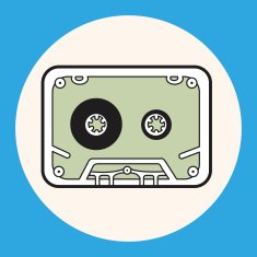 Audiotape theme elements vector eps N51