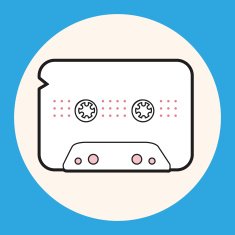 Audiotape theme elements vector eps N54