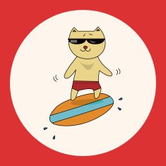 animal cat summer cartoon theme elements N4