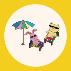 animal summer cartoon theme elements N19