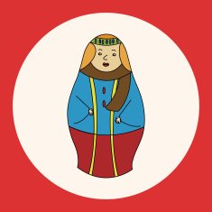 Matryoshka Russian traditional wooden doll vector pattern ele N2