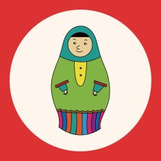 Matryoshka Russian traditional wooden doll vector pattern ele N9