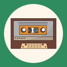 Audiotape theme elements vector eps N55