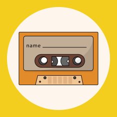 Audiotape theme elements vector eps N56