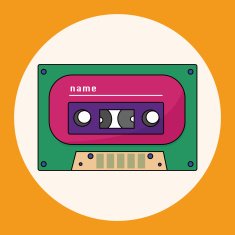 Audiotape theme elements vector eps N57