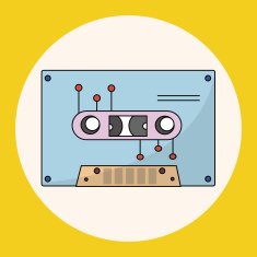 Audiotape theme elements vector eps N59