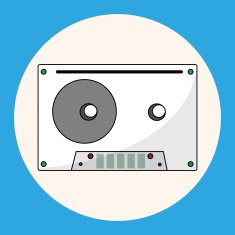 Audiotape theme elements vector eps N60