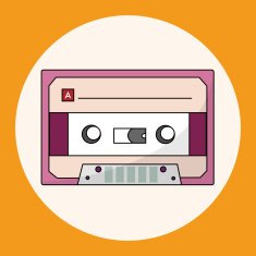 Audiotape theme elements vector eps N64