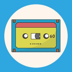 Audiotape theme elements vector eps N65