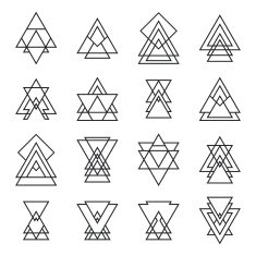 Set of trendy geometric shapes Hipster logotypes collection