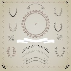 Hand drawn frames and laurels 3