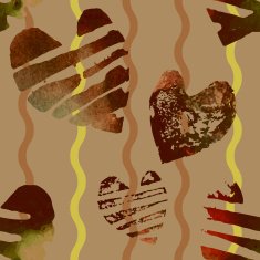 Seamless pattern with grunge hearts N3