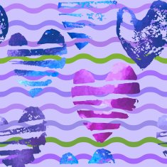 Seamless pattern with grunge hearts N4