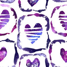 Seamless pattern with grunge hearts N14