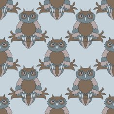 Cute owl seamless pattern N8