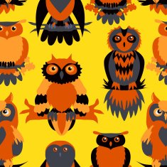 Cute owl seamless pattern N14