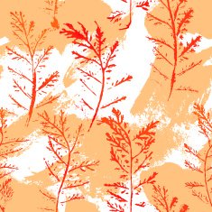 Seamless imprints pattern of the branched herbs N9