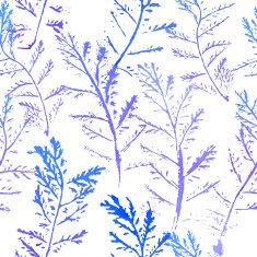 Seamless imprints pattern of the branched herbs N21