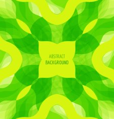 Abstract green waves background with banner