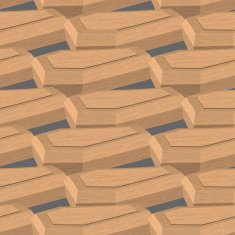 Coffin isometric illustration Seamless pattern box for dead