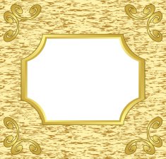 light decorative card with golden frame