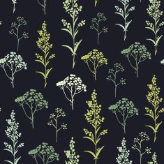 Seamless hand-drawn floral pattern with herbs N7