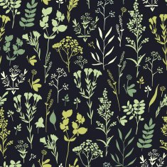 Seamless hand-drawn floral pattern with herbs N11