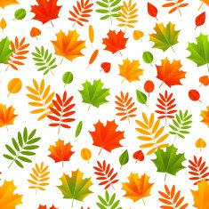 Seamless pattern with autumn leaves N21