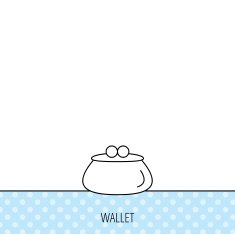 Vintage wallet icon Cash money bag sign N13