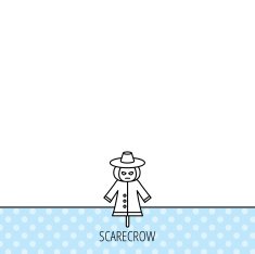 Scarecrow icon Human with pumpkin head sign N2
