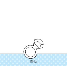 Ring with diamond icon Jewellery sign N5