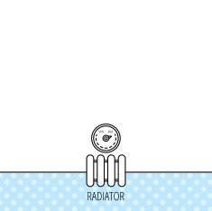 Radiator with regulator icon Heater sign N8