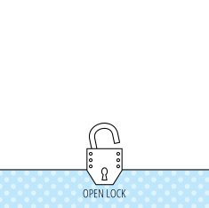 Open lock icon Padlock or protection sign N4