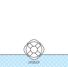 Lifebuoy with rope icon Lifebelt sign N4