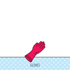 Rubber gloves icon Latex hand protection sign N6