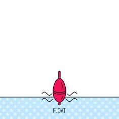 Fishing float icon Bobber in waves sign N4
