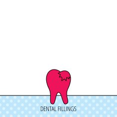 Dental fillings icon Tooth restoration sign N4