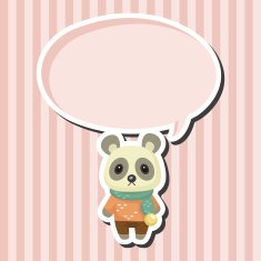 animal panda winter cartoon theme elements N3