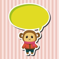 animal monkey winter cartoon theme elements N3
